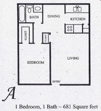 1 Bedroom 1 Bathroom 213 floor plan